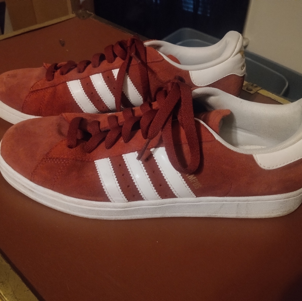 Adidas Men's Rusty Red Suede Sneakers